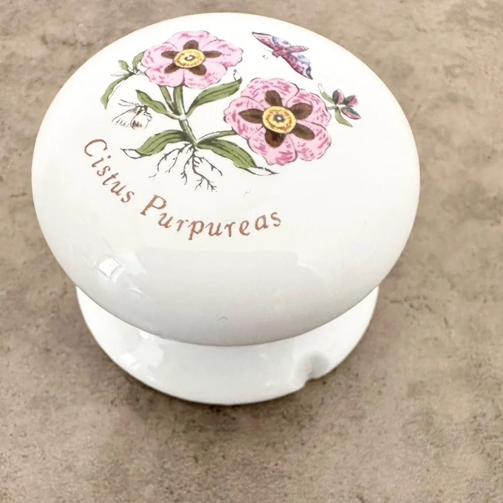 9 Ceramic Portmeirion Botanic Garden Dresser Knobs Pulls Cistus Purpureas flower